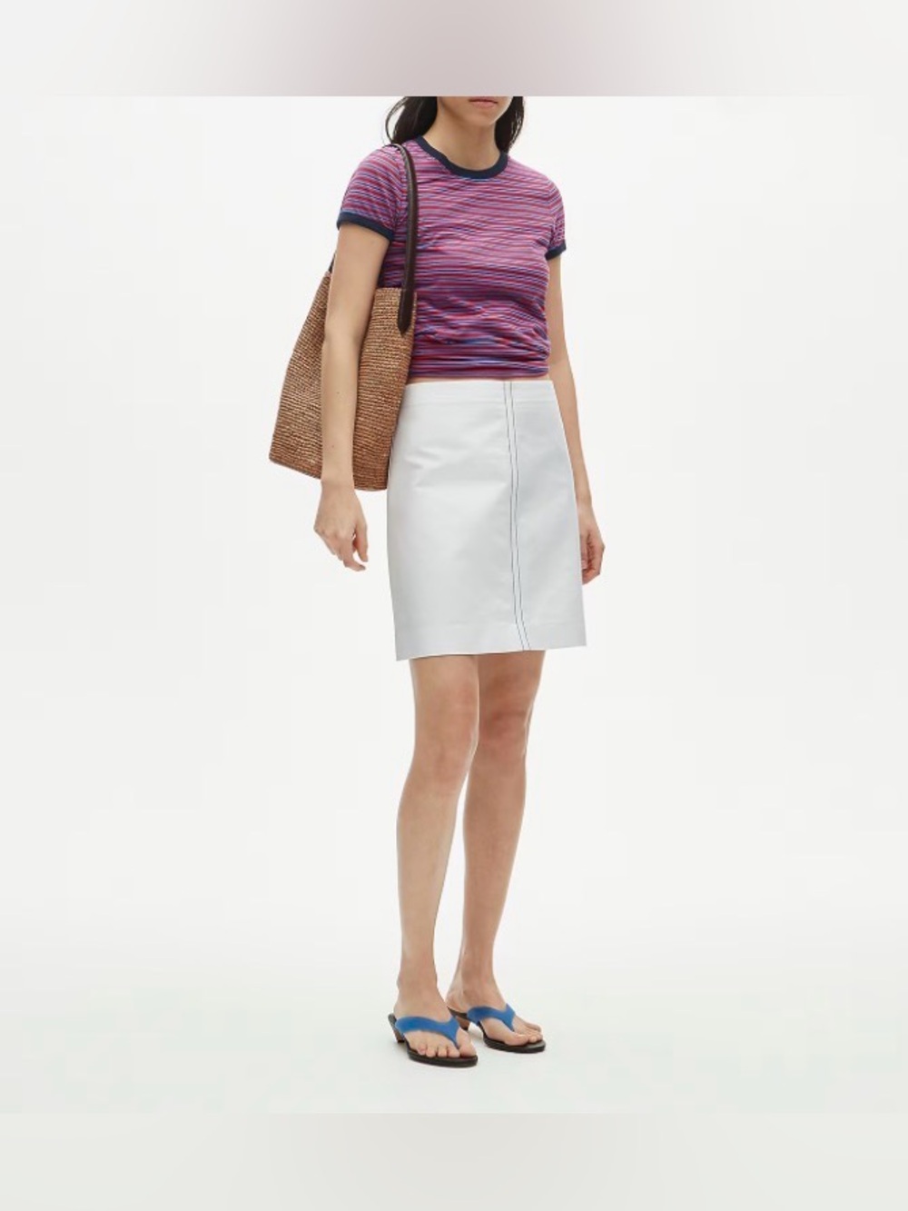 J.Crew.Women’s Tall Fairfax skirt in double cotton poplin White.4.NWT.